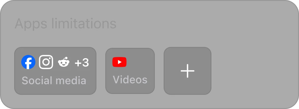 Frogged app blocker showing daily limits for TikTok and Instagram